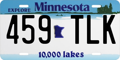 MN license plate 459TLK