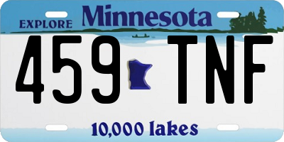 MN license plate 459TNF