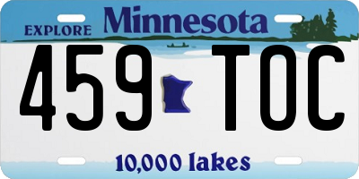 MN license plate 459TOC