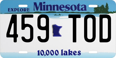 MN license plate 459TOD