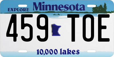 MN license plate 459TOE