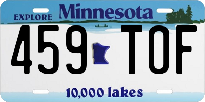 MN license plate 459TOF