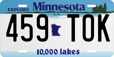 MN license plate 459TOK