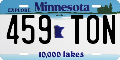 MN license plate 459TON