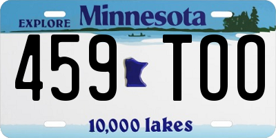 MN license plate 459TOO