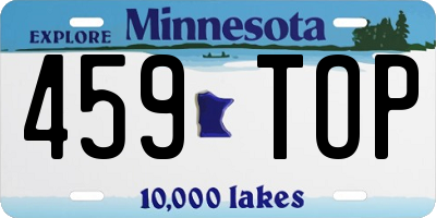 MN license plate 459TOP