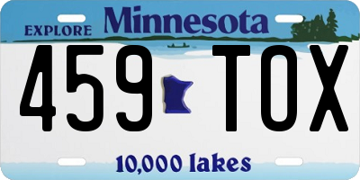 MN license plate 459TOX