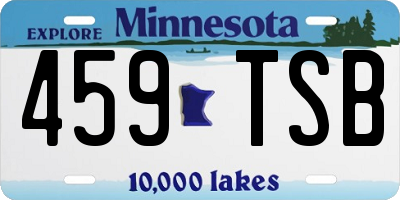 MN license plate 459TSB