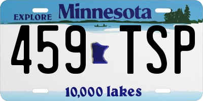 MN license plate 459TSP