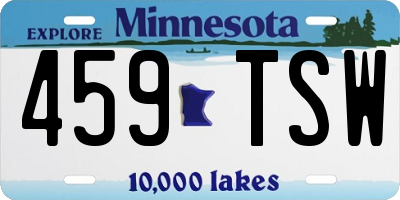 MN license plate 459TSW