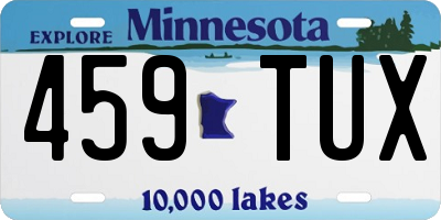 MN license plate 459TUX