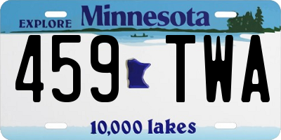 MN license plate 459TWA