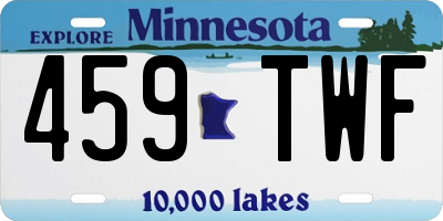 MN license plate 459TWF