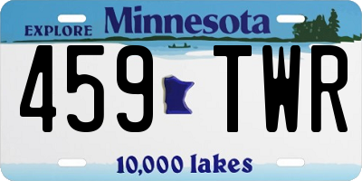 MN license plate 459TWR