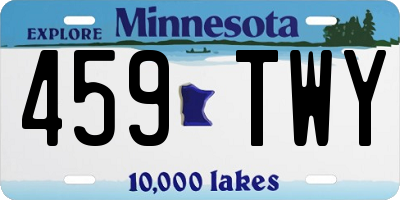 MN license plate 459TWY