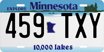 MN license plate 459TXY