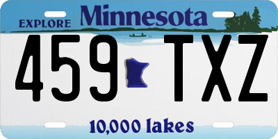 MN license plate 459TXZ