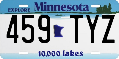 MN license plate 459TYZ