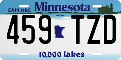 MN license plate 459TZD
