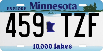 MN license plate 459TZF