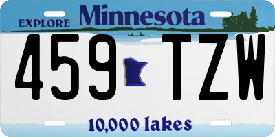 MN license plate 459TZW