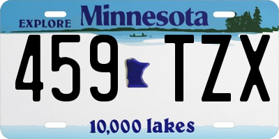 MN license plate 459TZX