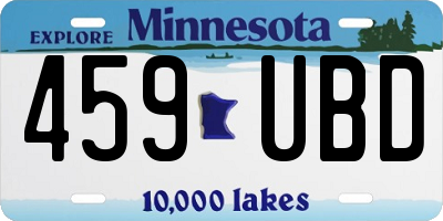 MN license plate 459UBD