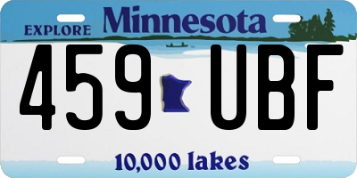 MN license plate 459UBF