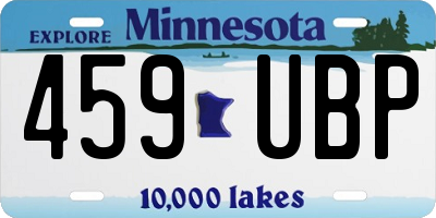 MN license plate 459UBP
