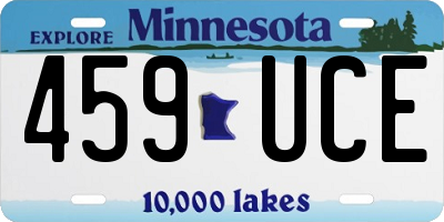 MN license plate 459UCE
