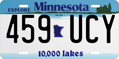 MN license plate 459UCY