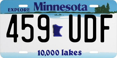 MN license plate 459UDF