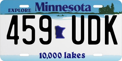MN license plate 459UDK