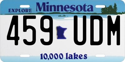 MN license plate 459UDM