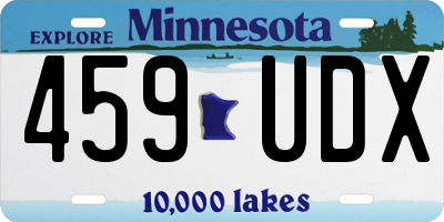 MN license plate 459UDX