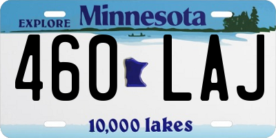 MN license plate 460LAJ