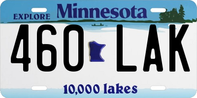 MN license plate 460LAK