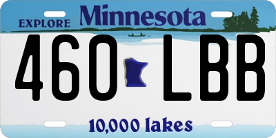 MN license plate 460LBB
