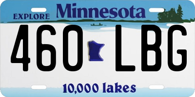 MN license plate 460LBG