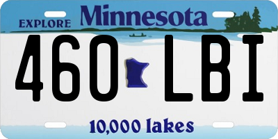 MN license plate 460LBI