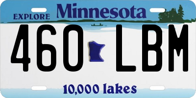MN license plate 460LBM