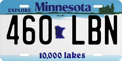 MN license plate 460LBN