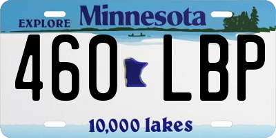 MN license plate 460LBP