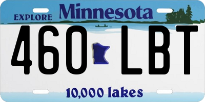 MN license plate 460LBT