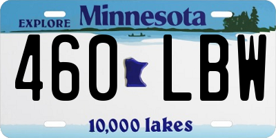 MN license plate 460LBW