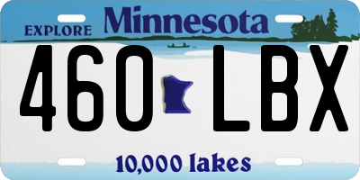 MN license plate 460LBX