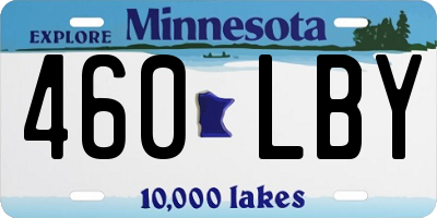 MN license plate 460LBY