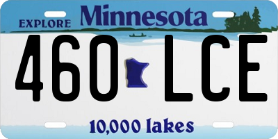 MN license plate 460LCE