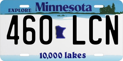 MN license plate 460LCN