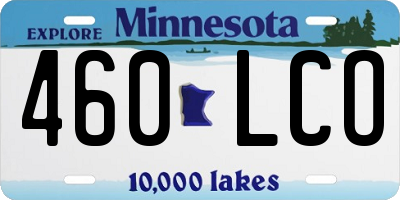 MN license plate 460LCO
